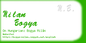 milan bogya business card